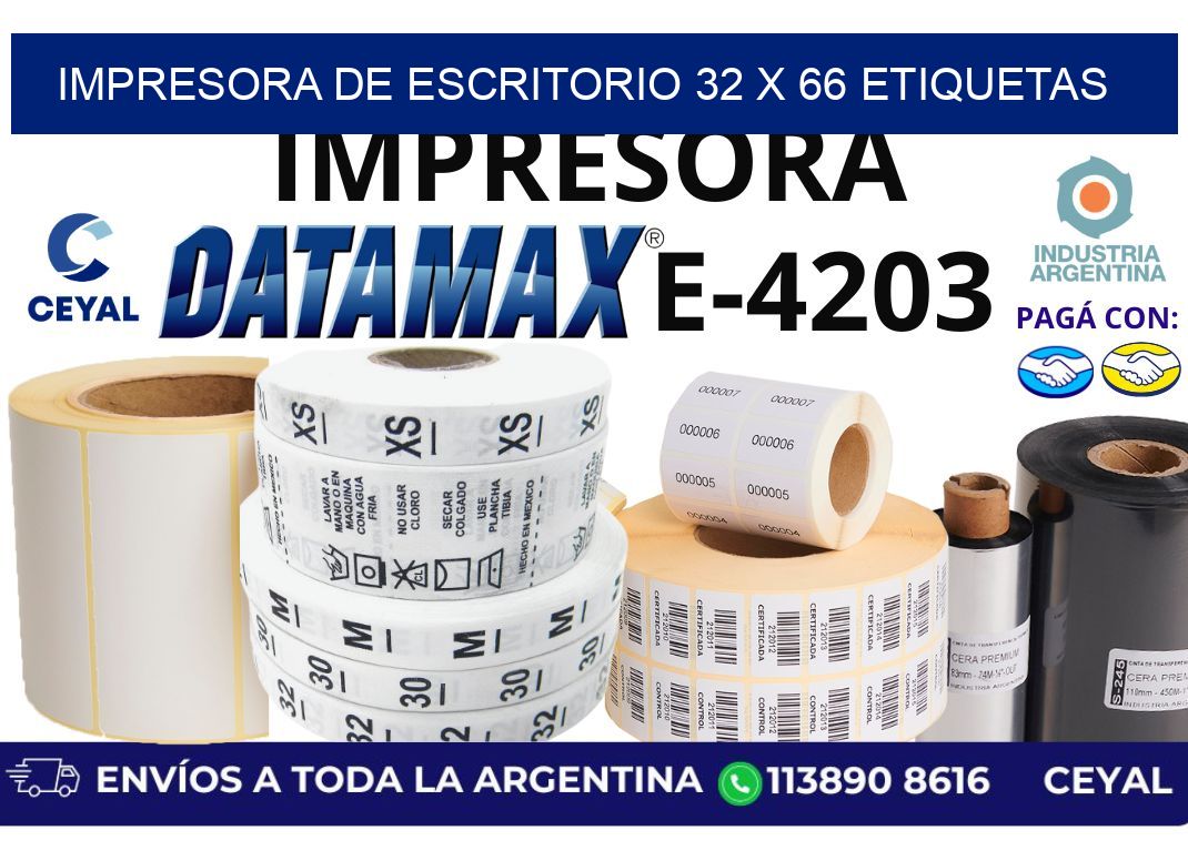 impresora de escritorio 32 x 66 etiquetas