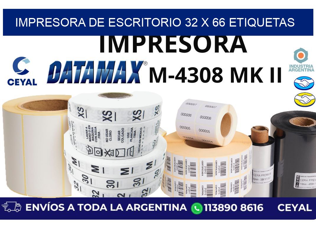 impresora de escritorio 32 x 66 etiquetas