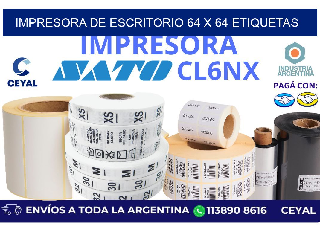impresora de escritorio 64 x 64 etiquetas