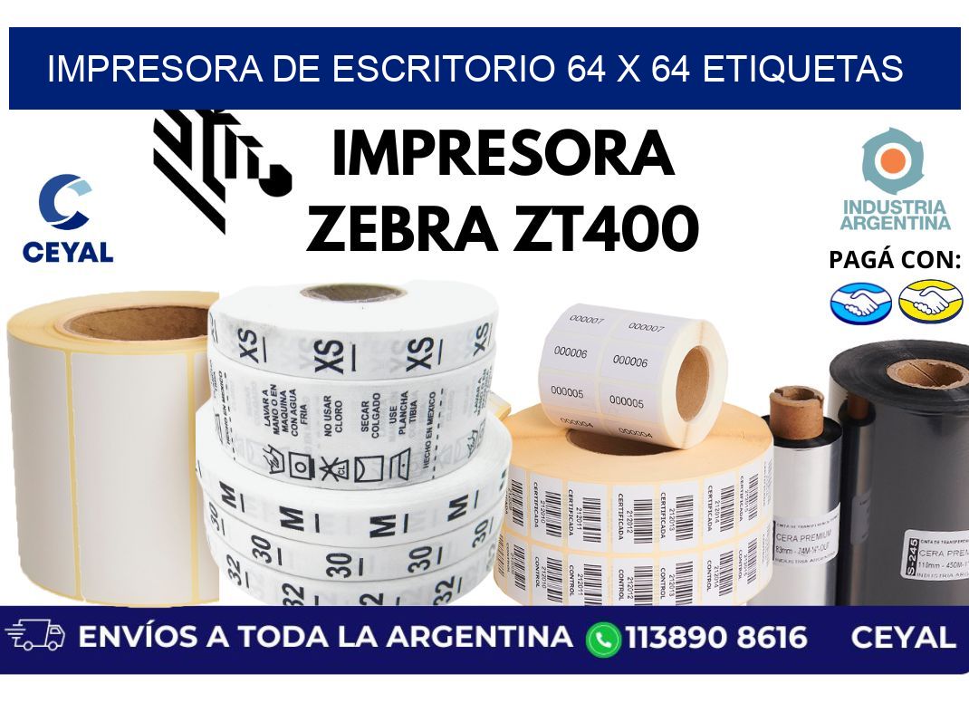 impresora de escritorio 64 x 64 etiquetas