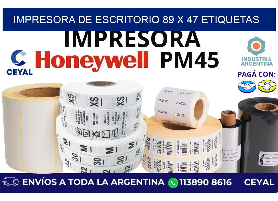 impresora de escritorio 89 x 47 etiquetas