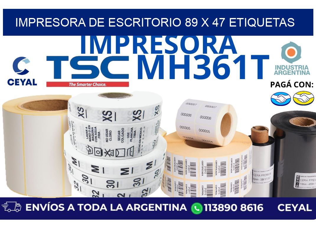 impresora de escritorio 89 x 47 etiquetas