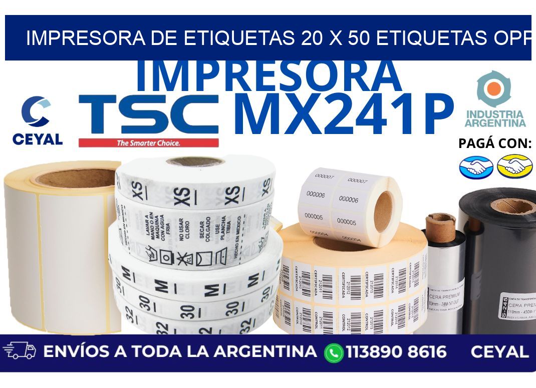 impresora de etiquetas 20 x 50 etiquetas opp