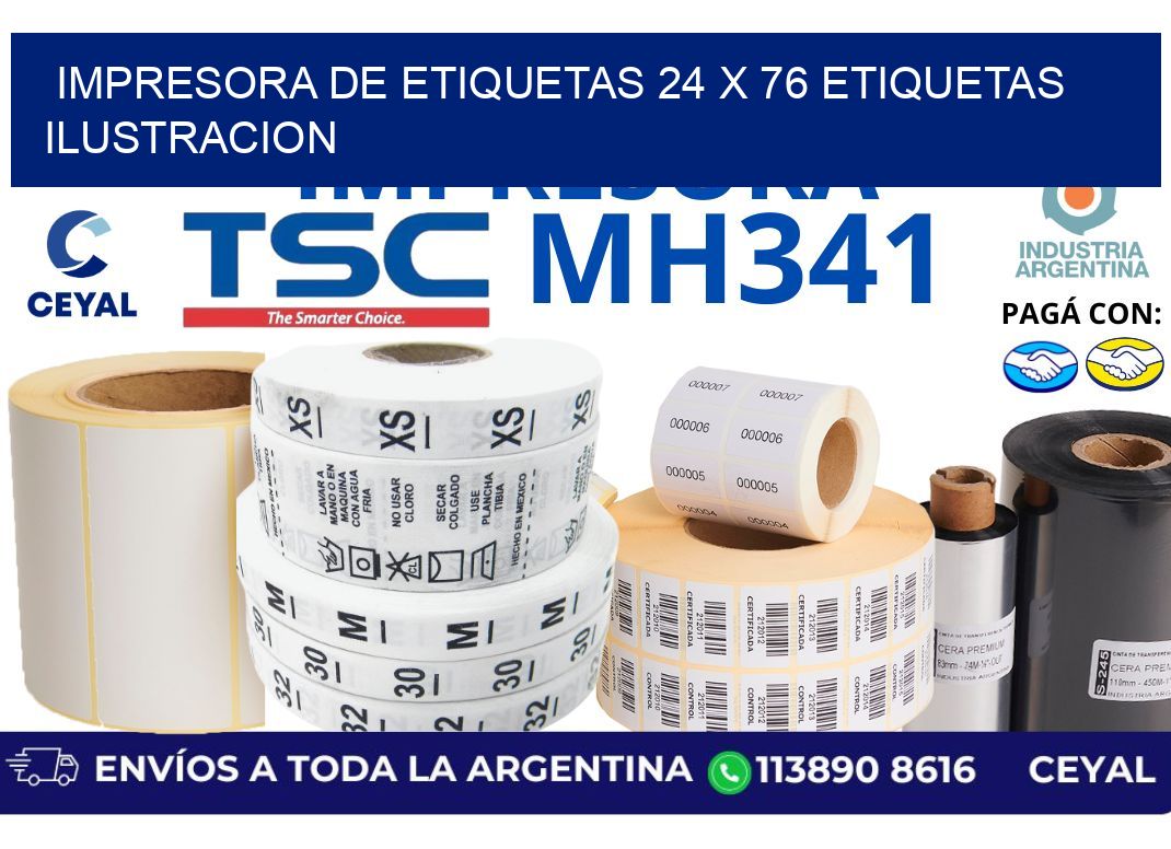 impresora de etiquetas 24 x 76 etiquetas ilustracion