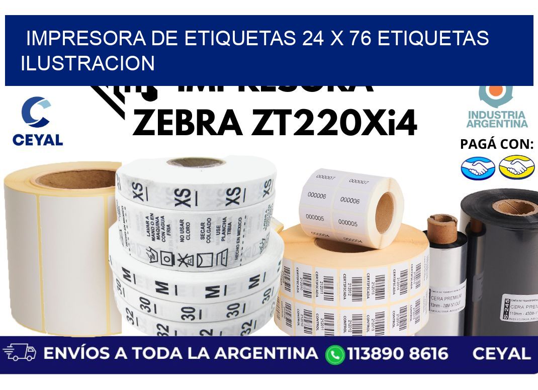impresora de etiquetas 24 x 76 etiquetas ilustracion