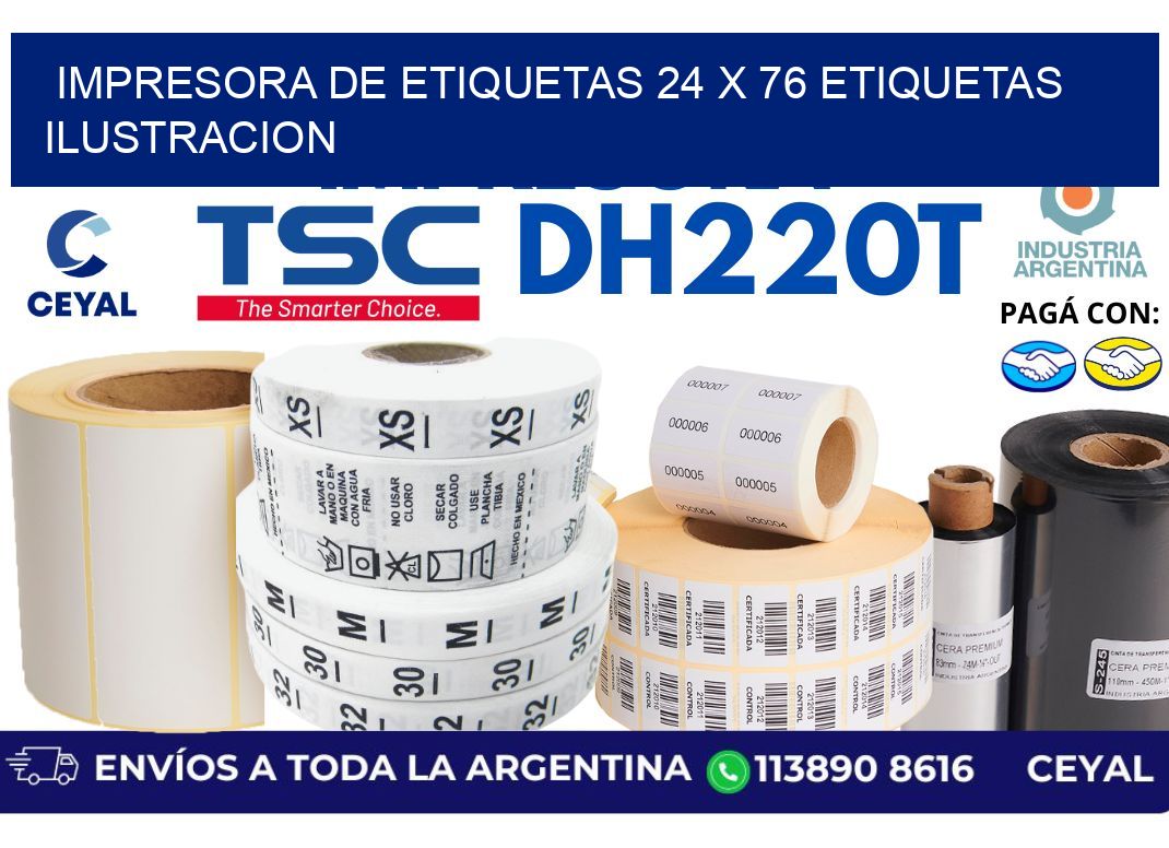 impresora de etiquetas 24 x 76 etiquetas ilustracion