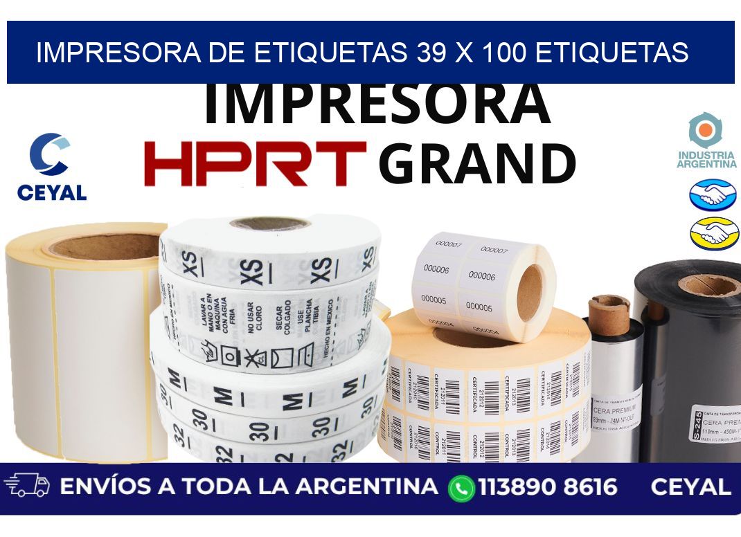 impresora de etiquetas 39 x 100 etiquetas