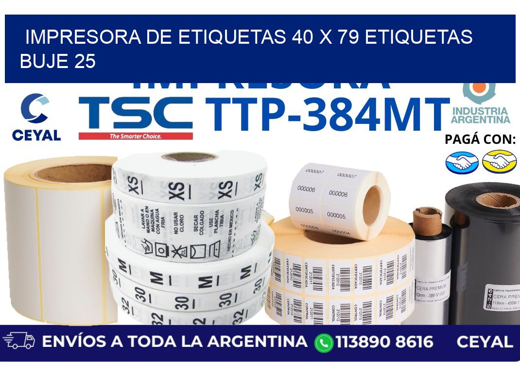 impresora de etiquetas 40 x 79 etiquetas  buje 25