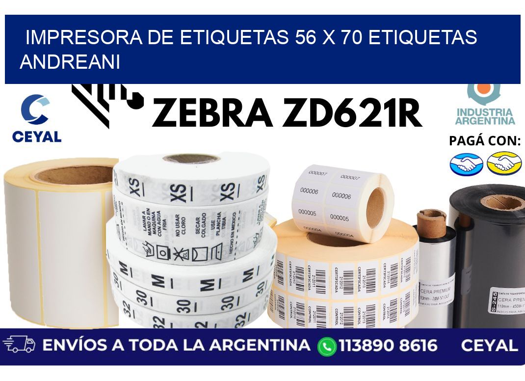 impresora de etiquetas 56 x 70 etiquetas andreani