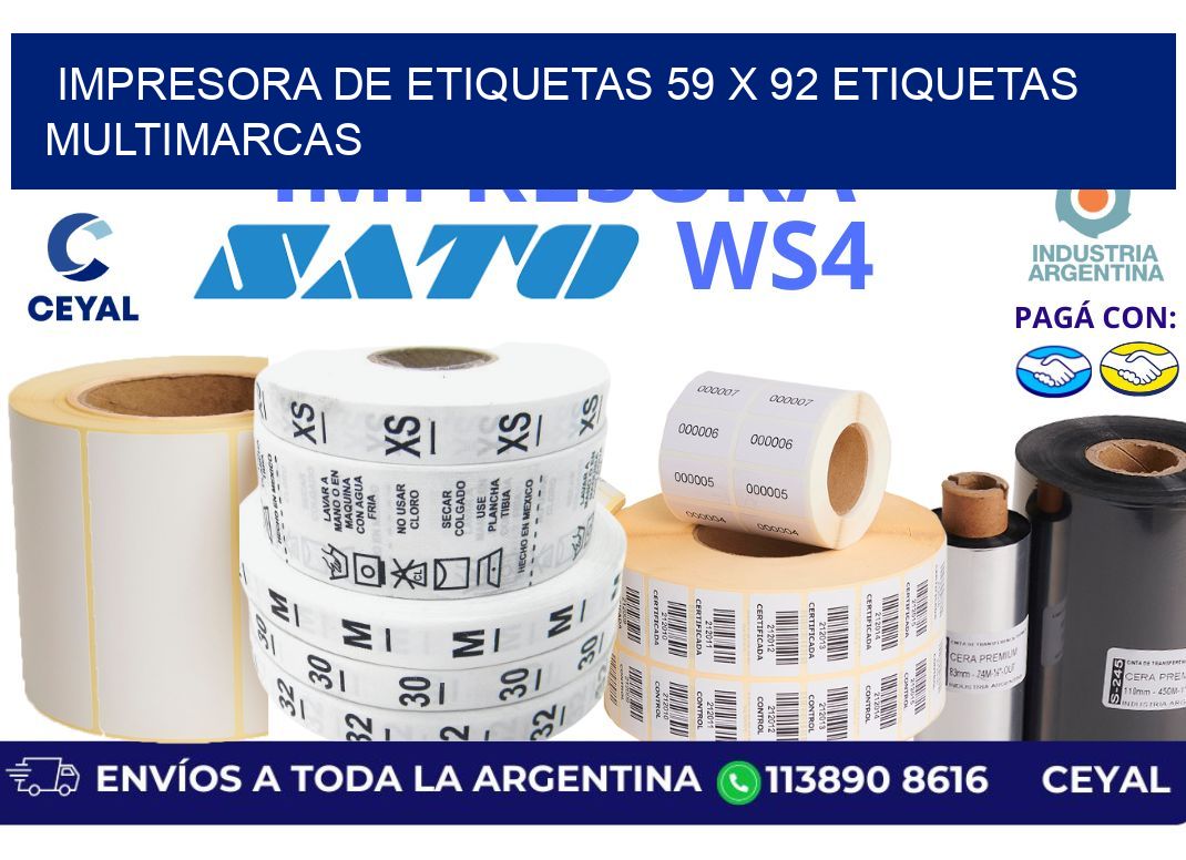 impresora de etiquetas 59 x 92 etiquetas multimarcas