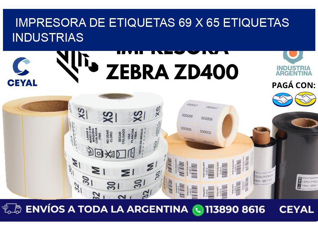 impresora de etiquetas 69 x 65 etiquetas industrias