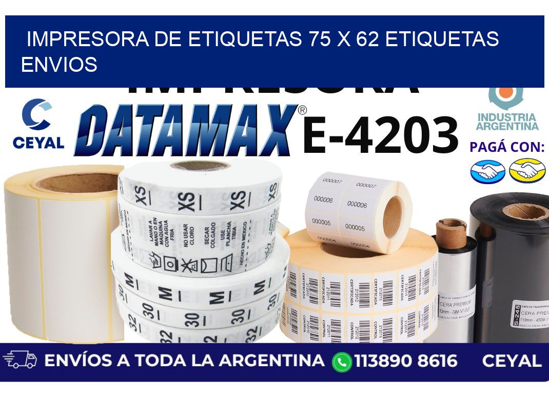 impresora de etiquetas 75 x 62 etiquetas envios