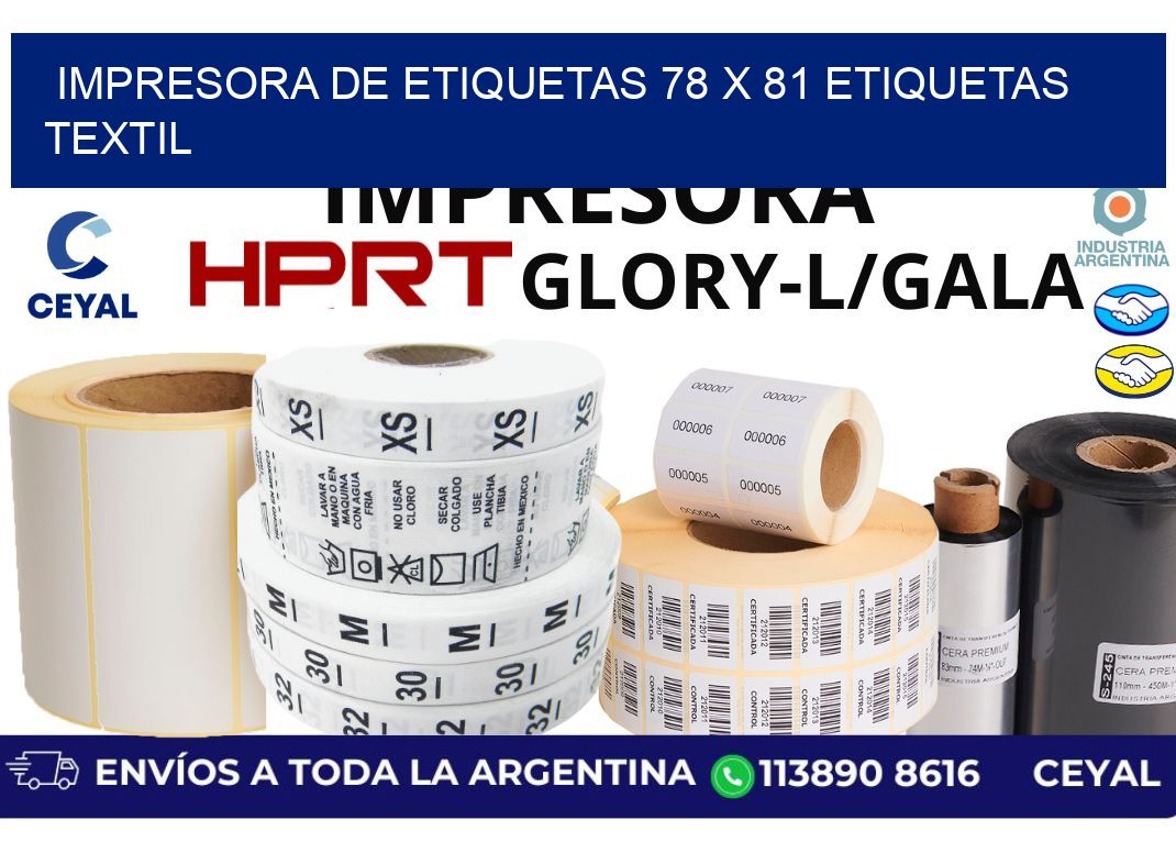 impresora de etiquetas 78 x 81 etiquetas textil