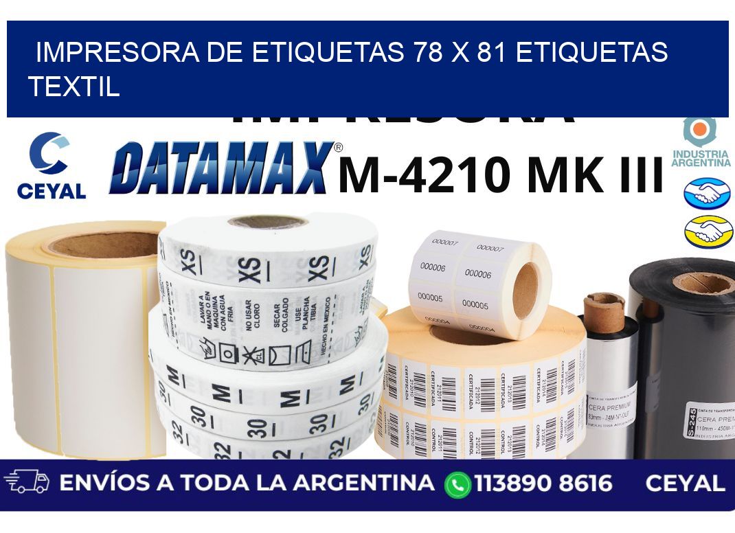 impresora de etiquetas 78 x 81 etiquetas textil
