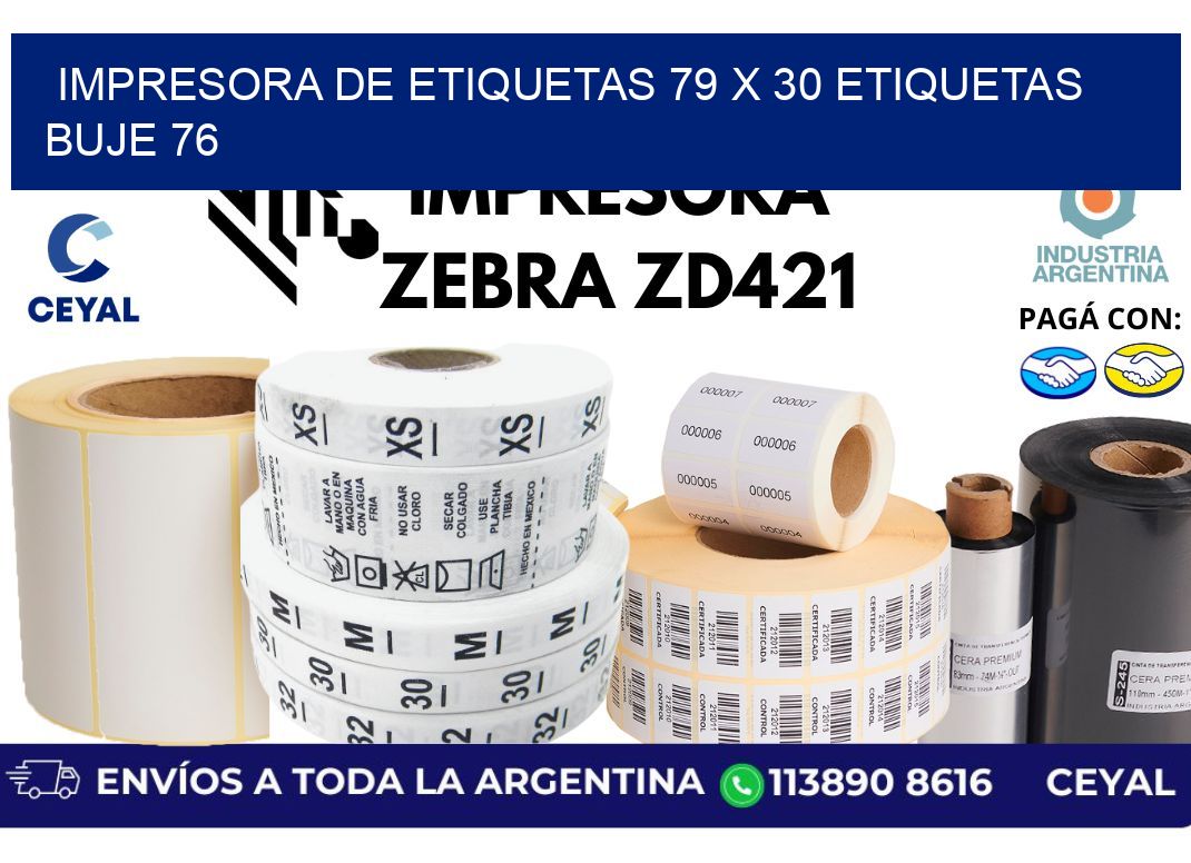 impresora de etiquetas 79 x 30 etiquetas buje 76