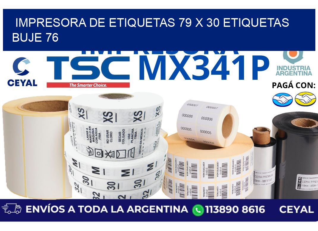 impresora de etiquetas 79 x 30 etiquetas buje 76