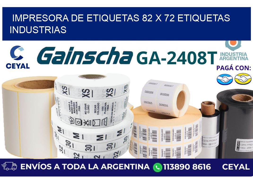 impresora de etiquetas 82 x 72 etiquetas industrias