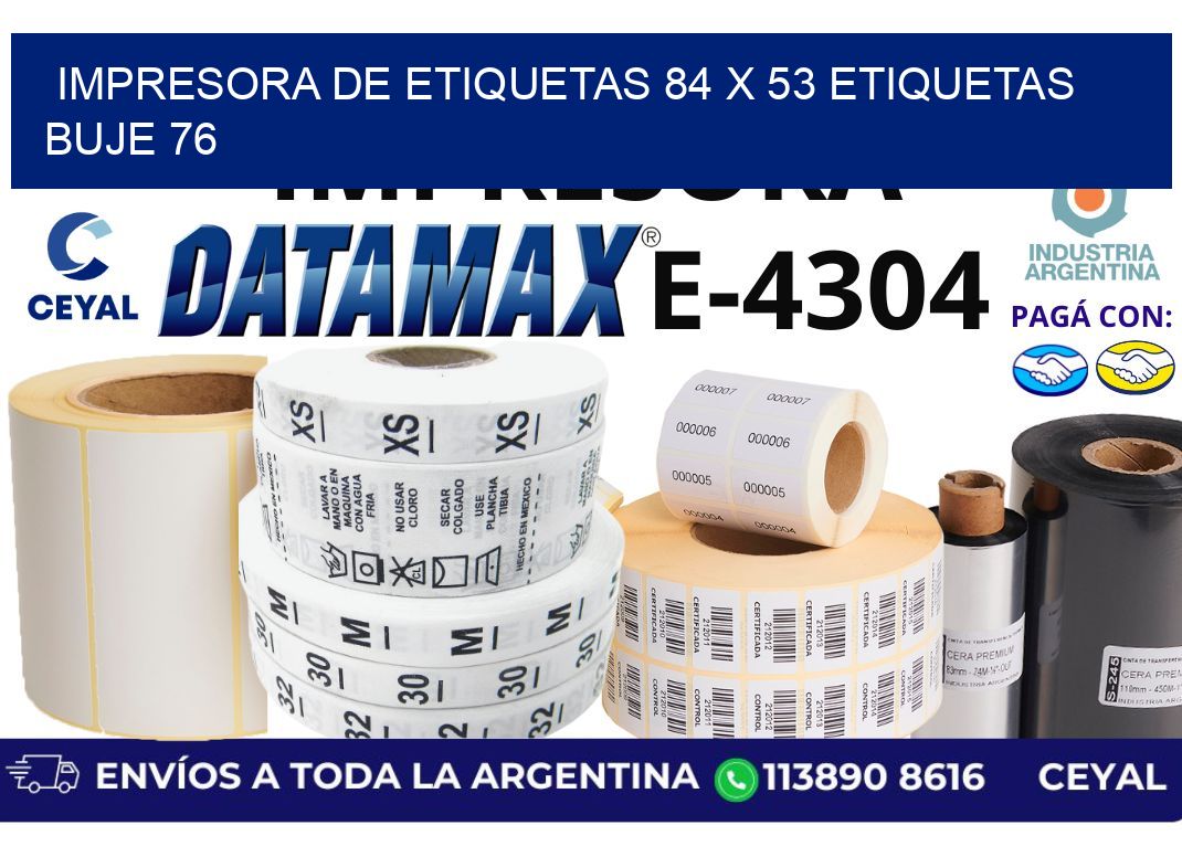 impresora de etiquetas 84 x 53 etiquetas buje 76