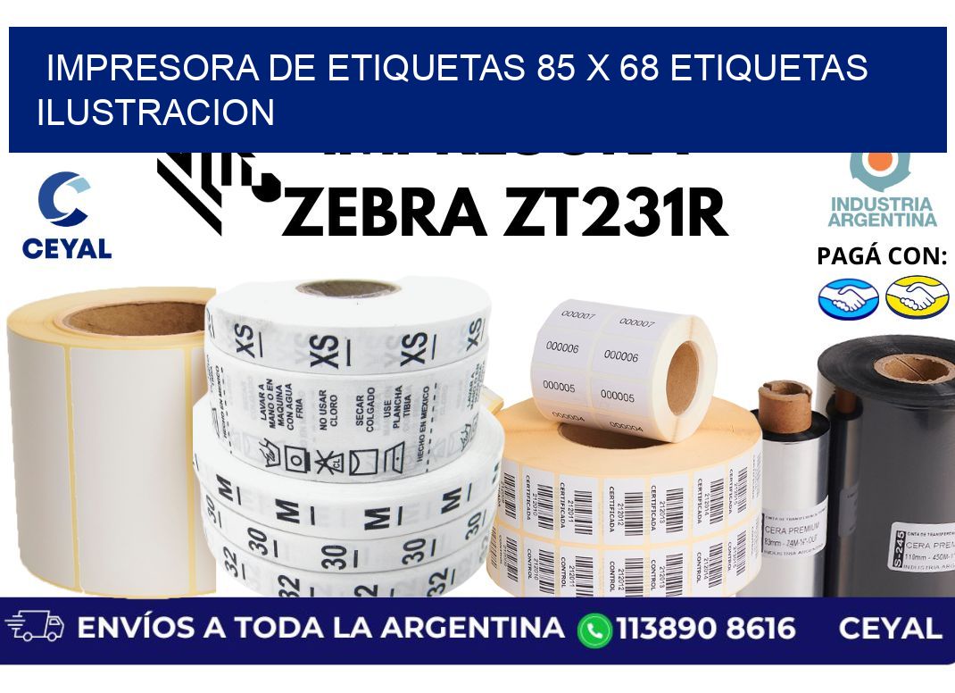 impresora de etiquetas 85 x 68 etiquetas ilustracion