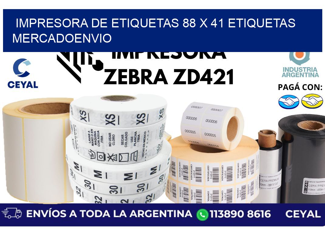 impresora de etiquetas 88 x 41 etiquetas mercadoenvio