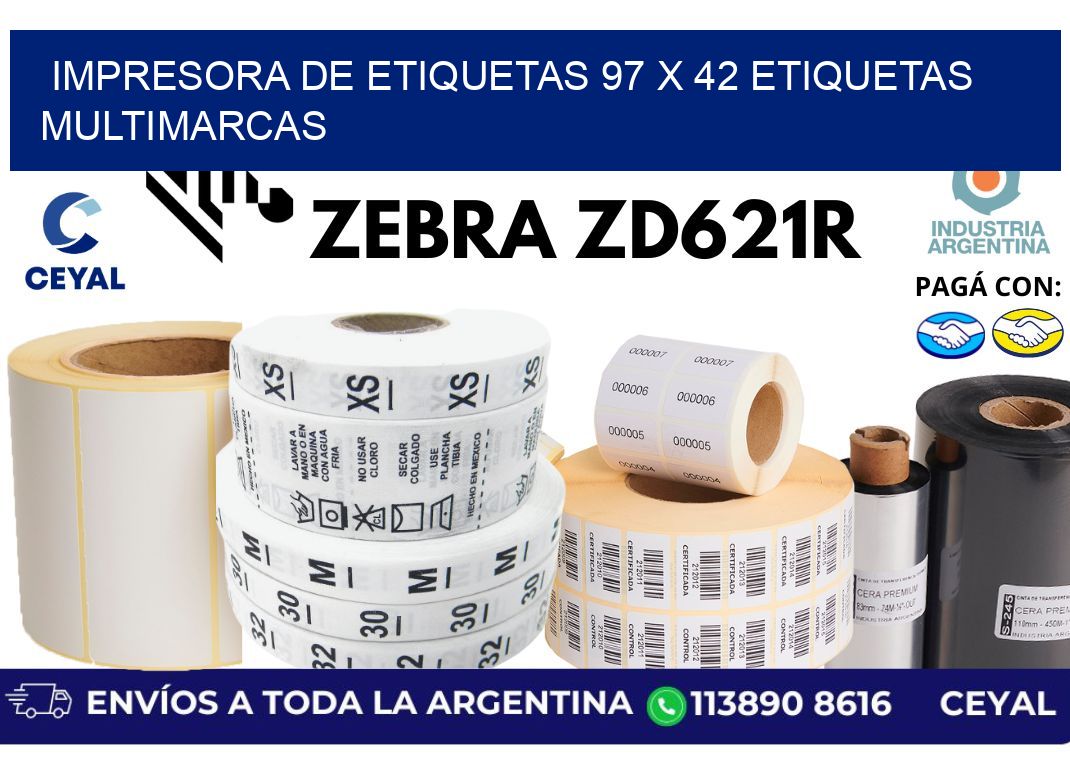 impresora de etiquetas 97 x 42 etiquetas multimarcas