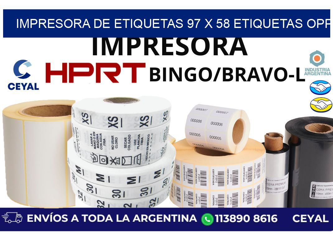 impresora de etiquetas 97 x 58 etiquetas opp
