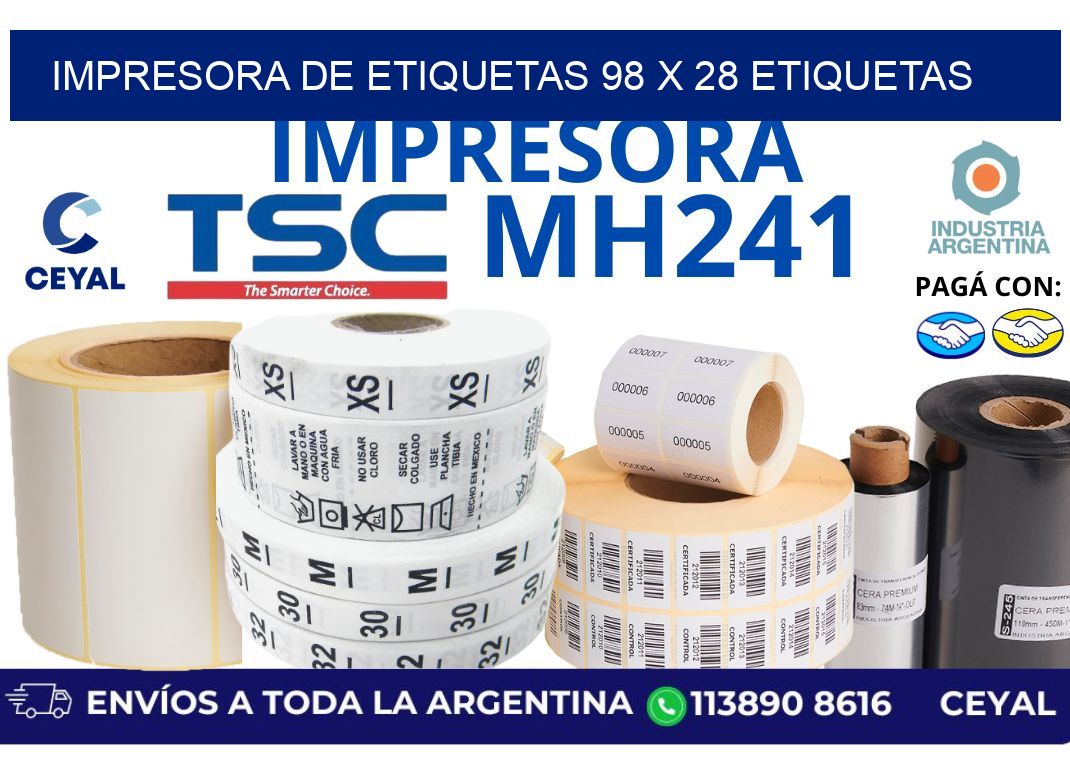 impresora de etiquetas 98 x 28 etiquetas