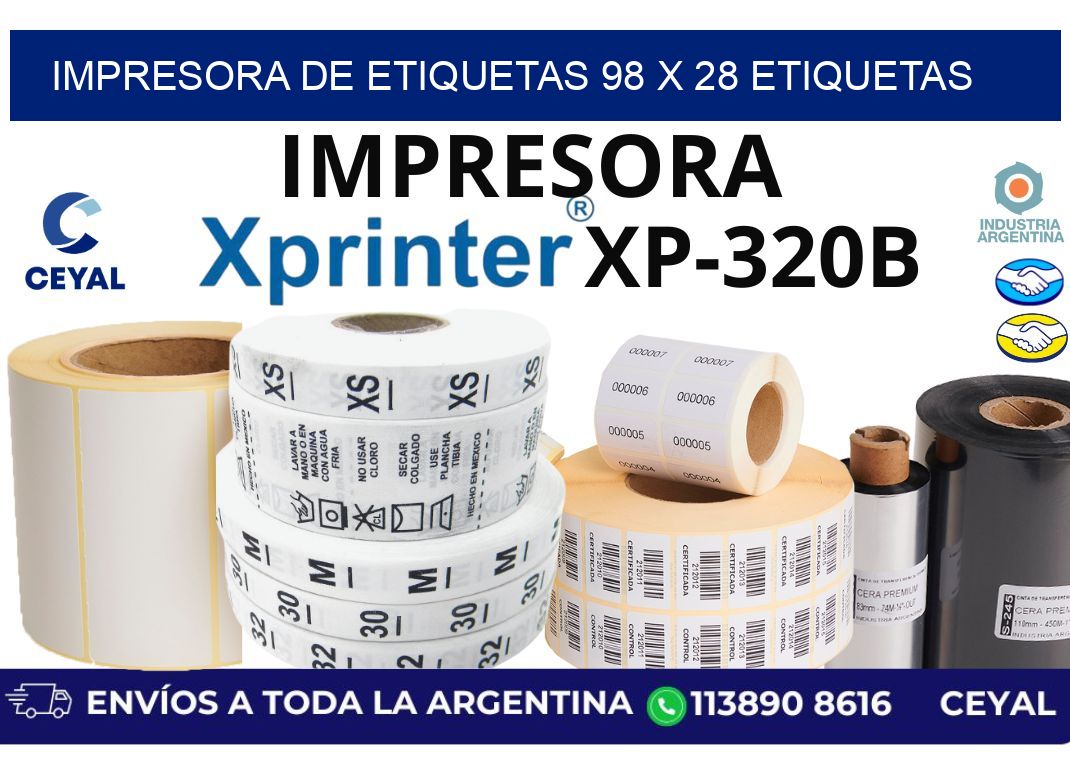 impresora de etiquetas 98 x 28 etiquetas
