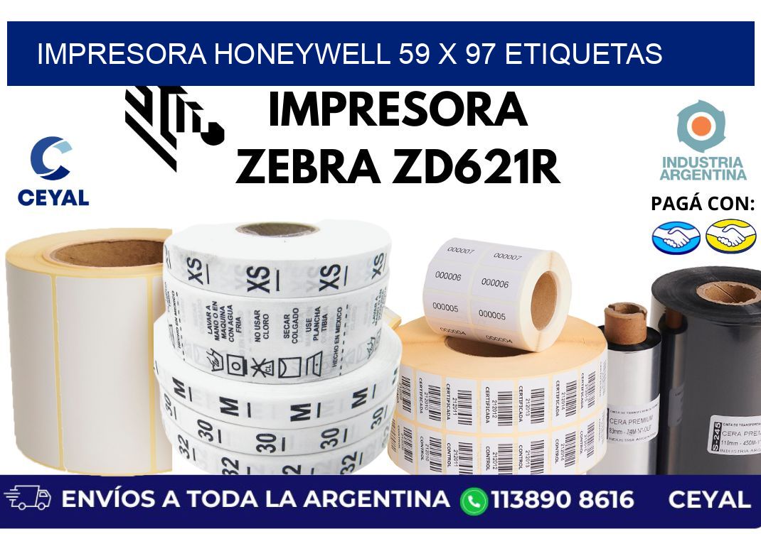 impresora honeywell 59 x 97 etiquetas