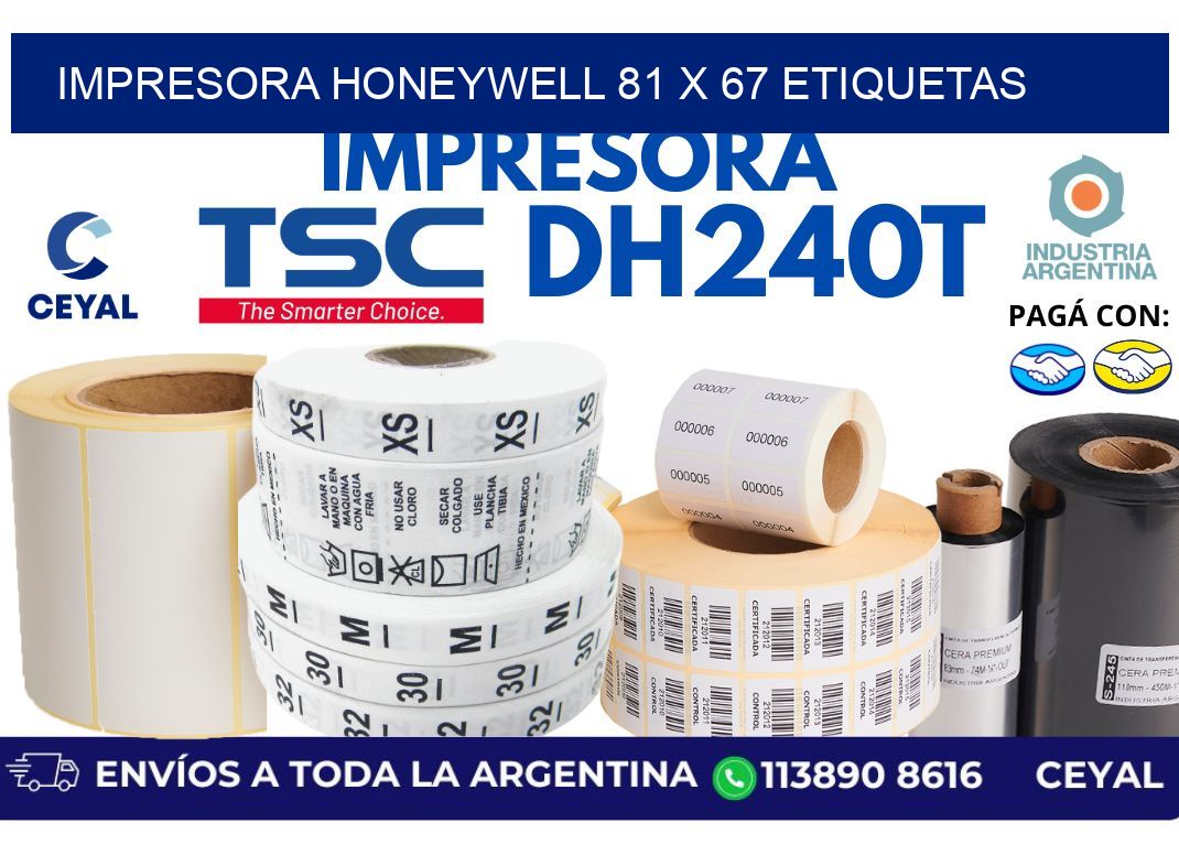 impresora honeywell 81 x 67 etiquetas