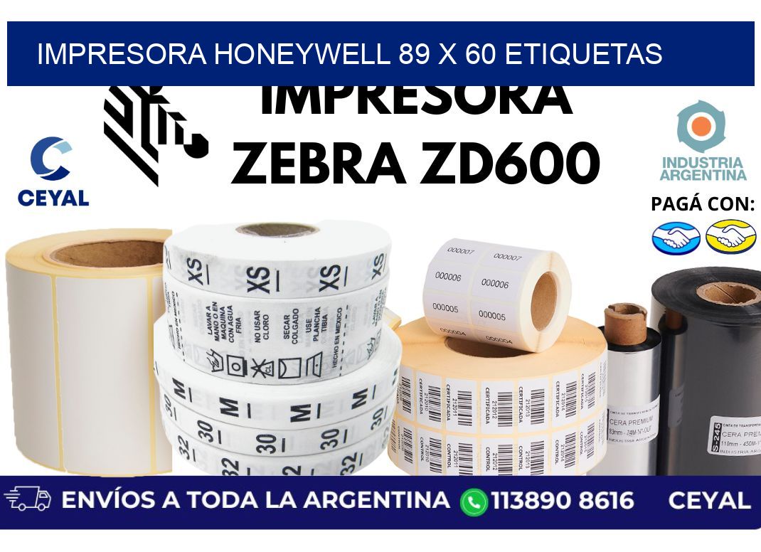 impresora honeywell 89 x 60 etiquetas