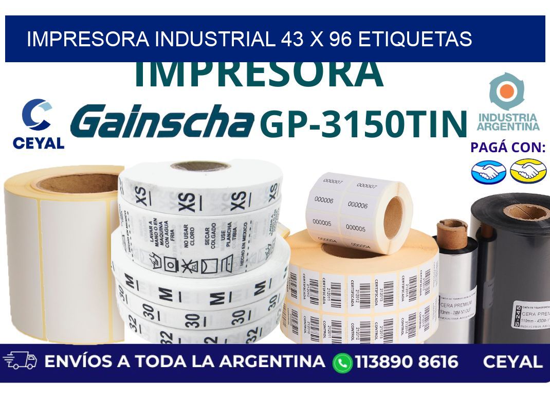 impresora industrial 43 x 96 etiquetas