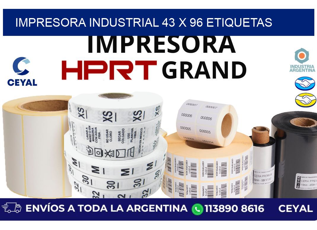 impresora industrial 43 x 96 etiquetas