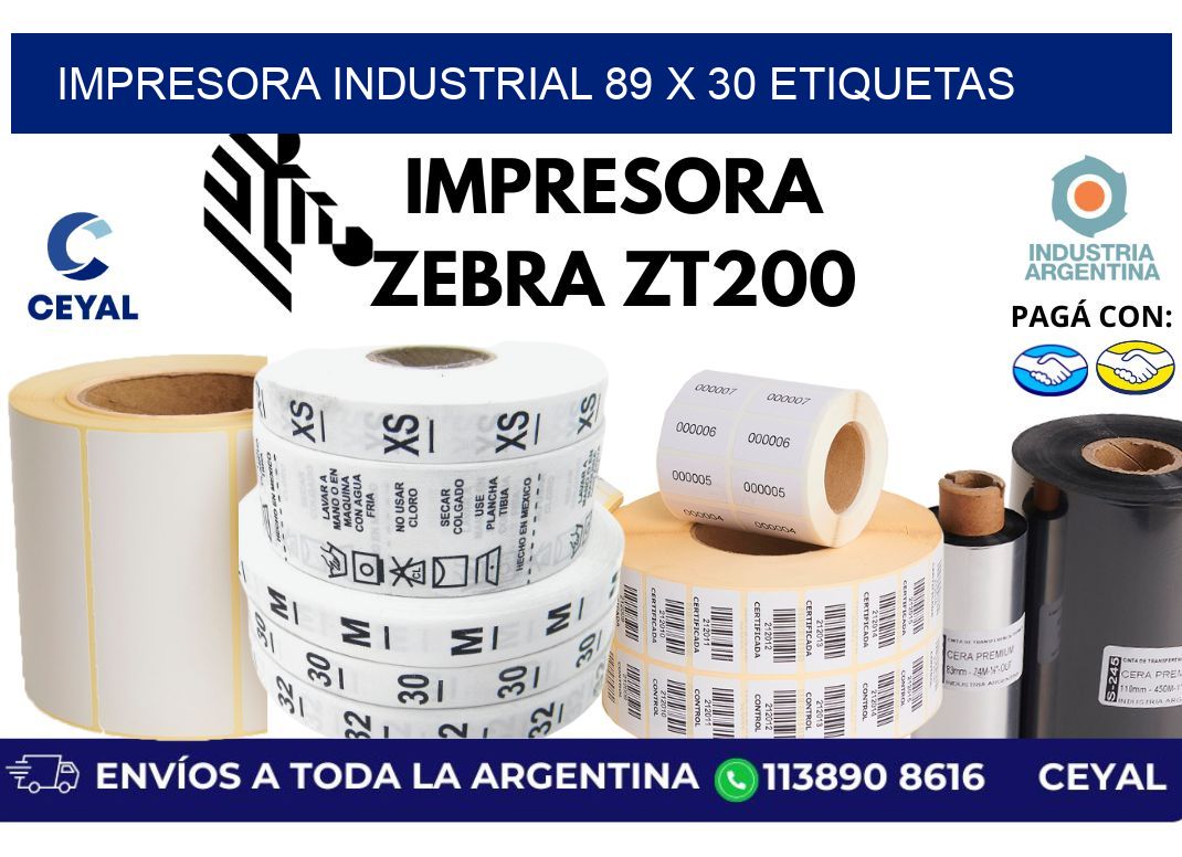 impresora industrial 89 x 30 etiquetas