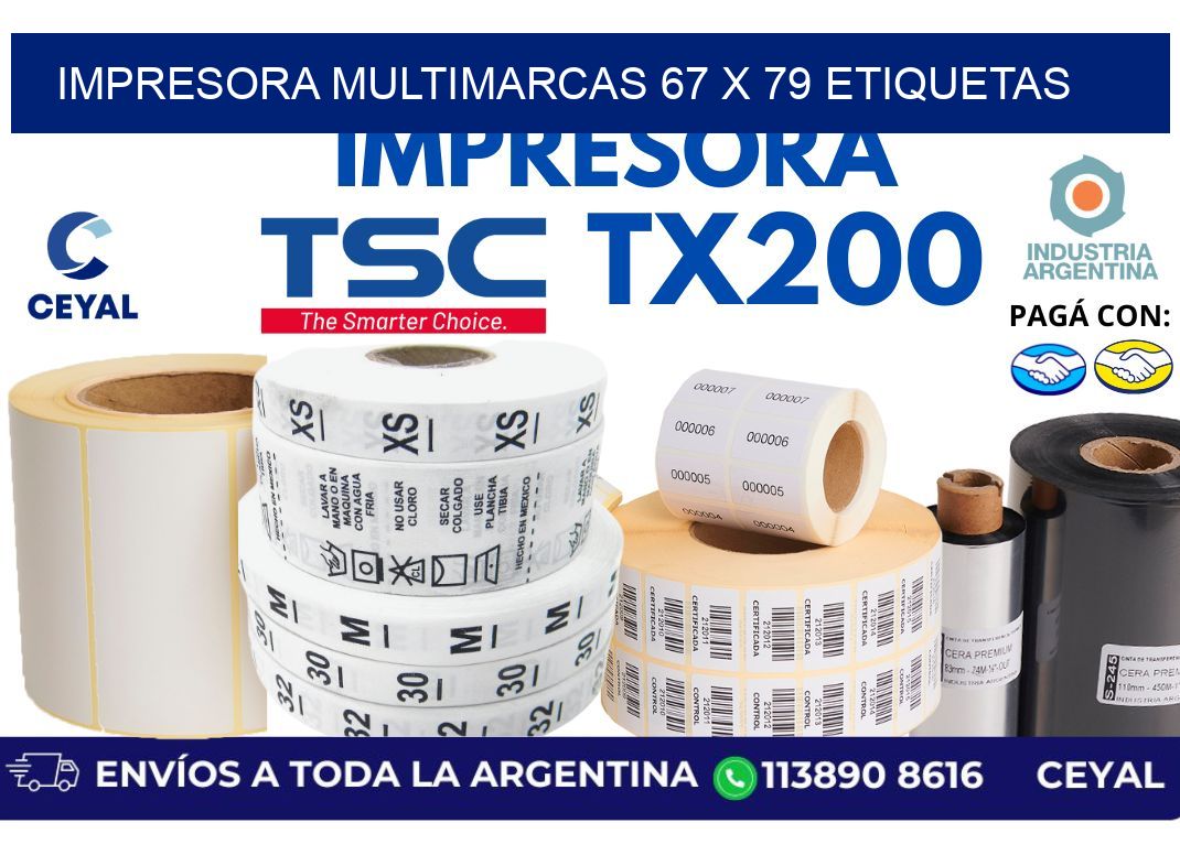 impresora multimarcas 67 x 79 etiquetas