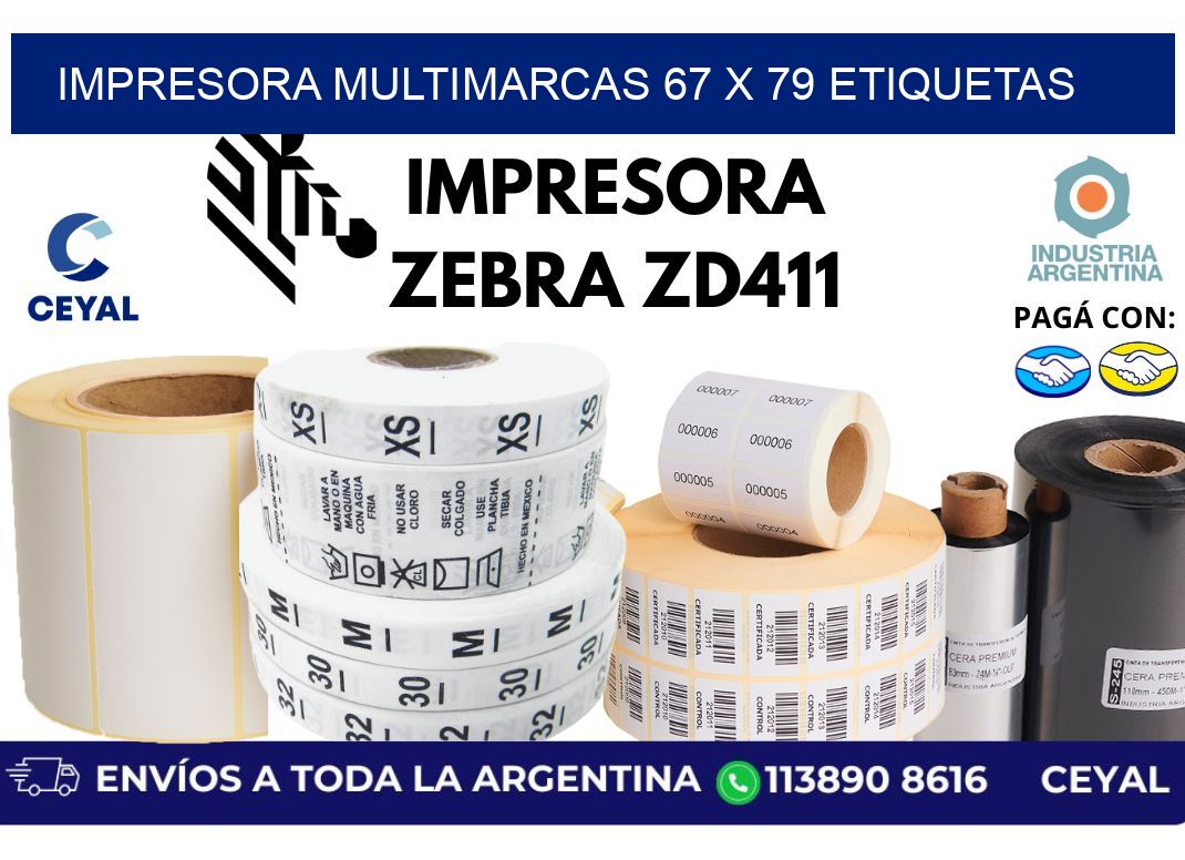 impresora multimarcas 67 x 79 etiquetas