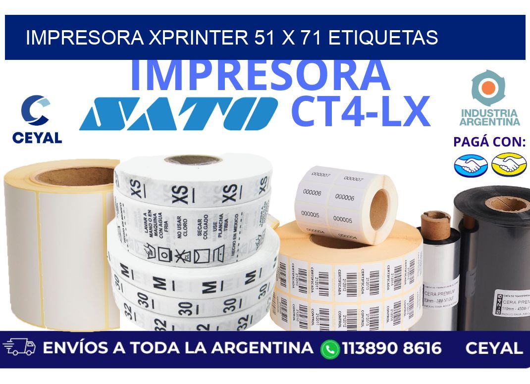 impresora xprinter 51 x 71 etiquetas