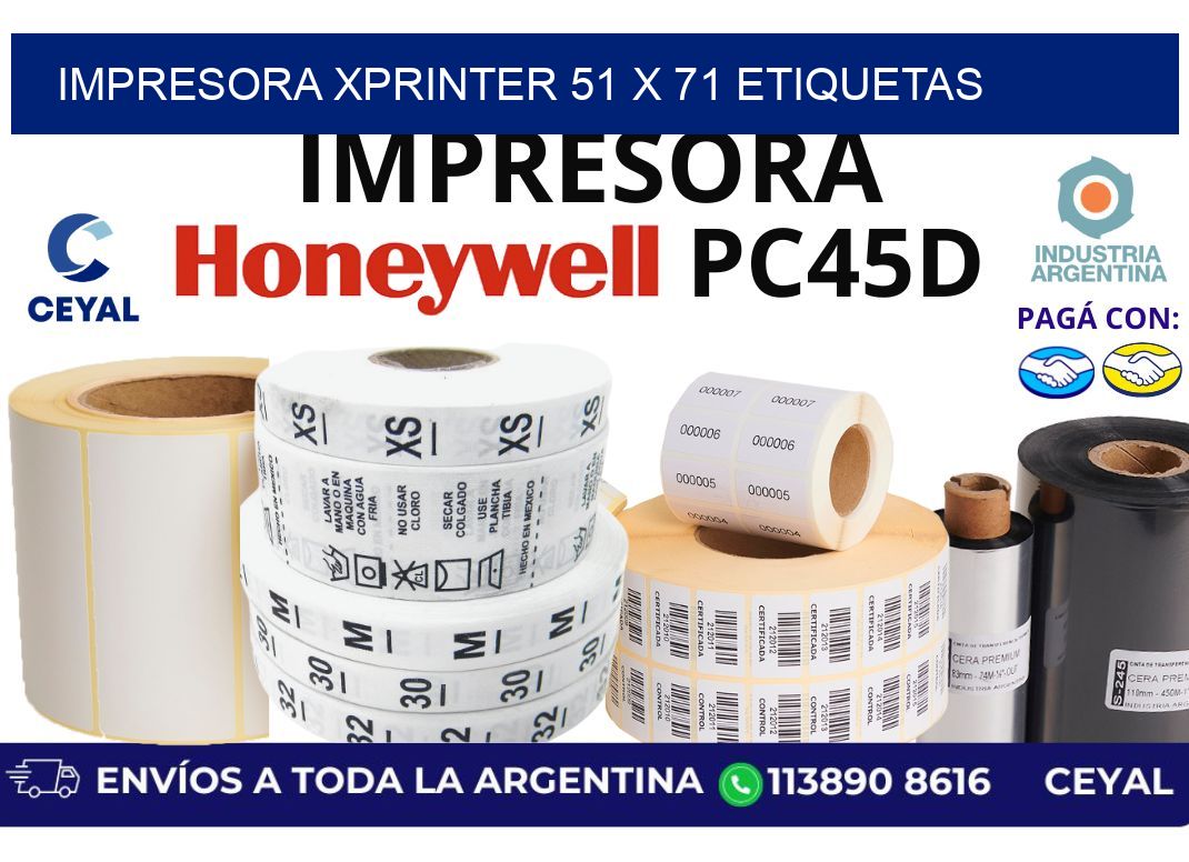 impresora xprinter 51 x 71 etiquetas