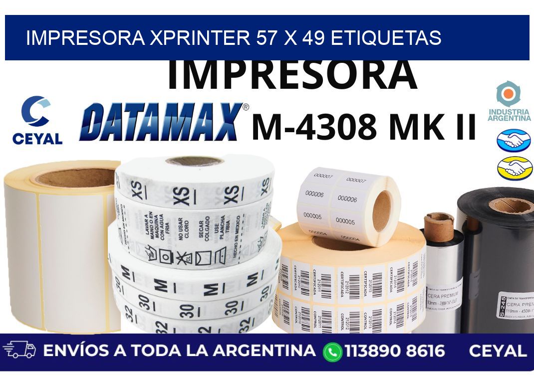 impresora xprinter 57 x 49 etiquetas