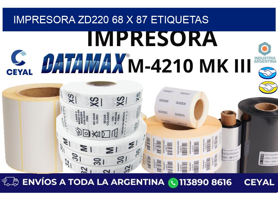 impresora zd220 68 x 87 etiquetas