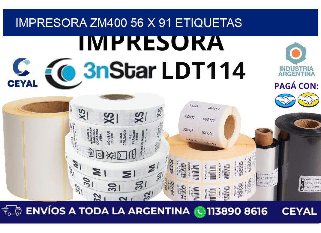 impresora zm400 56 x 91 etiquetas