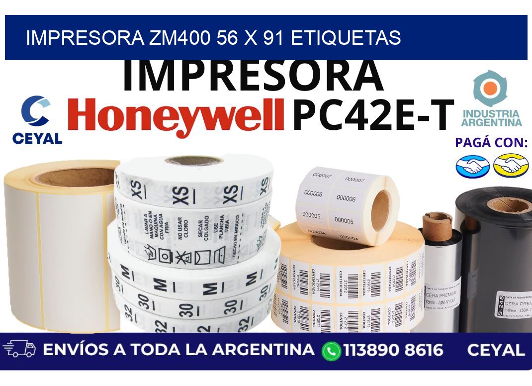 impresora zm400 56 x 91 etiquetas