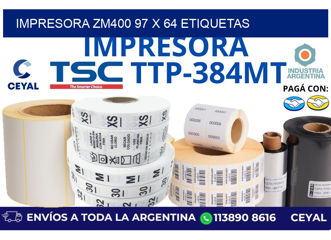 impresora zm400 97 x 64 etiquetas
