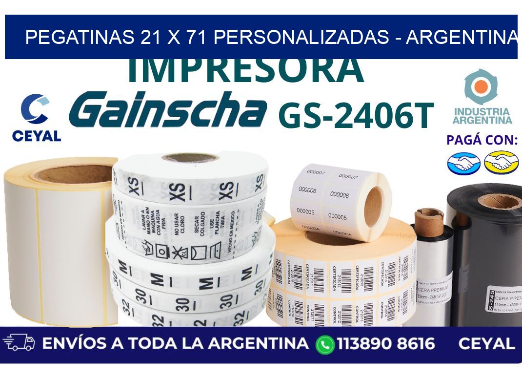 pegatinas 21 x 71 personalizadas - Argentina
