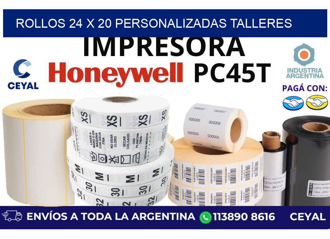 rollos 24 x 20 personalizadas talleres