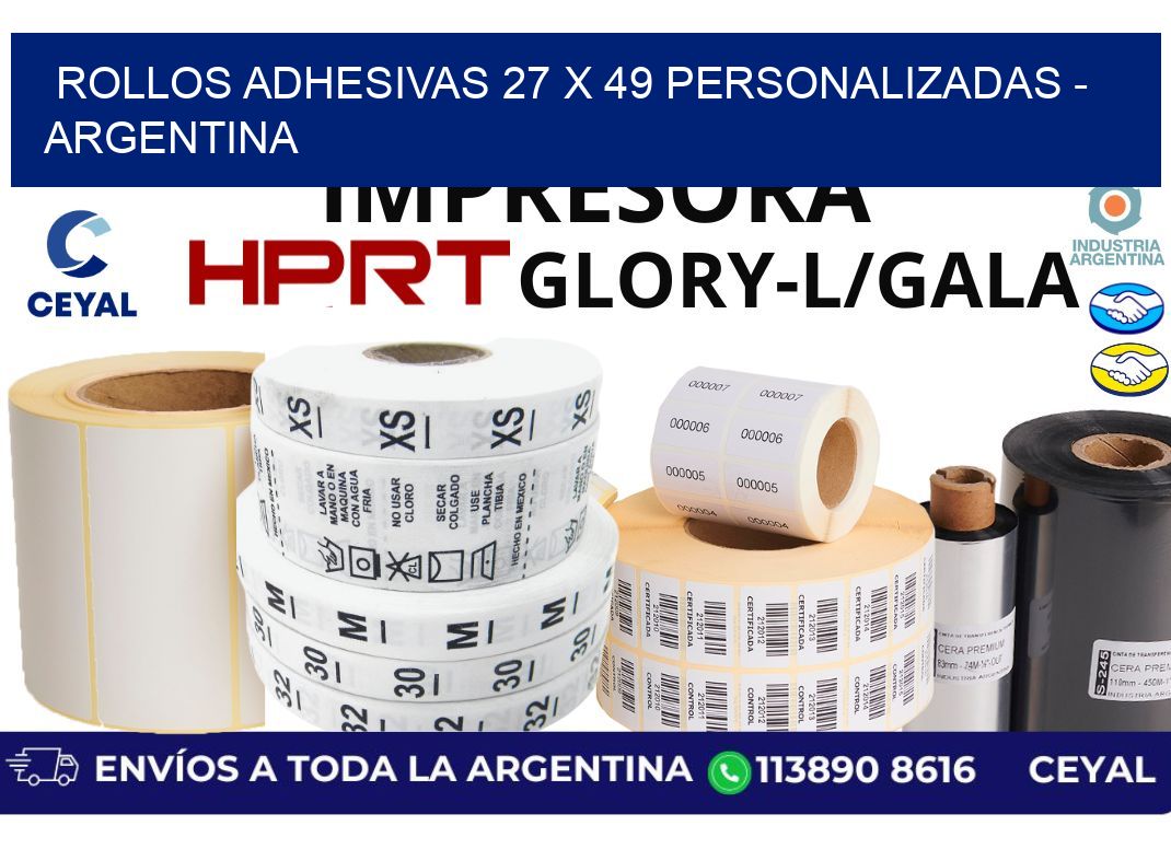 rollos adhesivas 27 x 49 personalizadas – Argentina