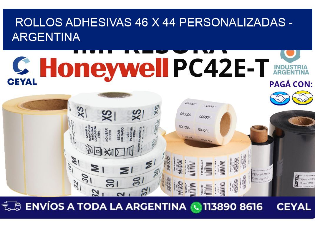 rollos adhesivas 46 x 44 personalizadas - Argentina