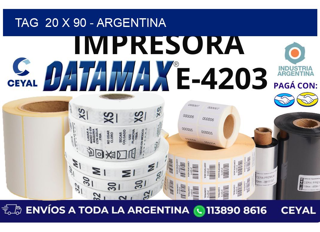 tag  20 x 90 - Argentina