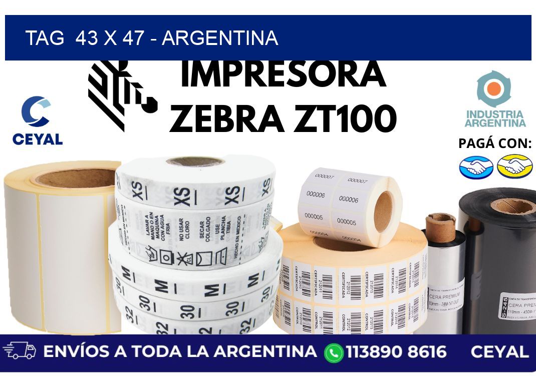 tag  43 x 47 - Argentina