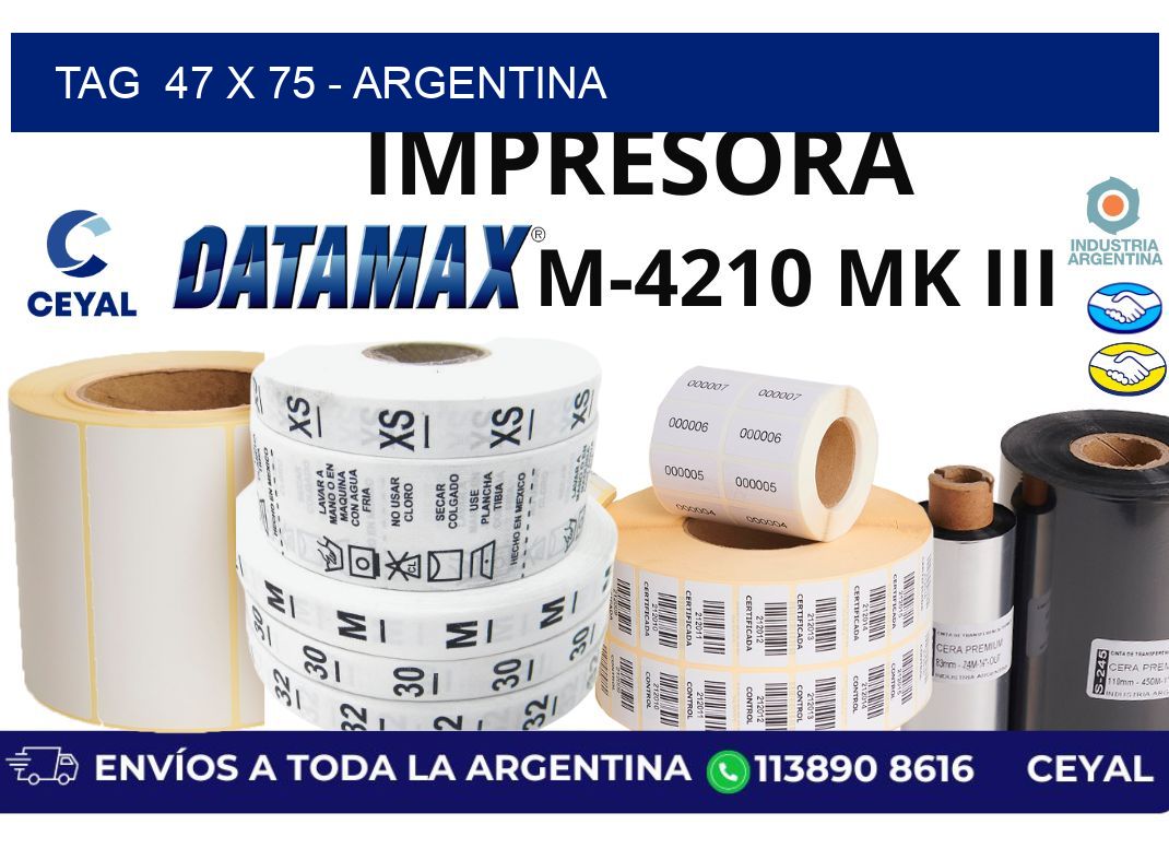 tag  47 x 75 - Argentina